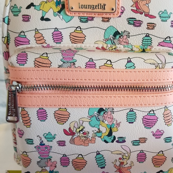 Loungefly Mad Hatter Tea Party Alice in Wonderland Mini Backpack Bag New - Picture 12 of 16